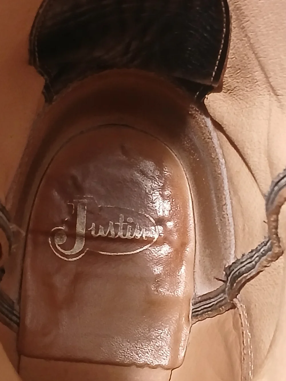 Men's Justins - Black Leather Mid-Calf Boots WESTERN Style 3133 Size 9 D